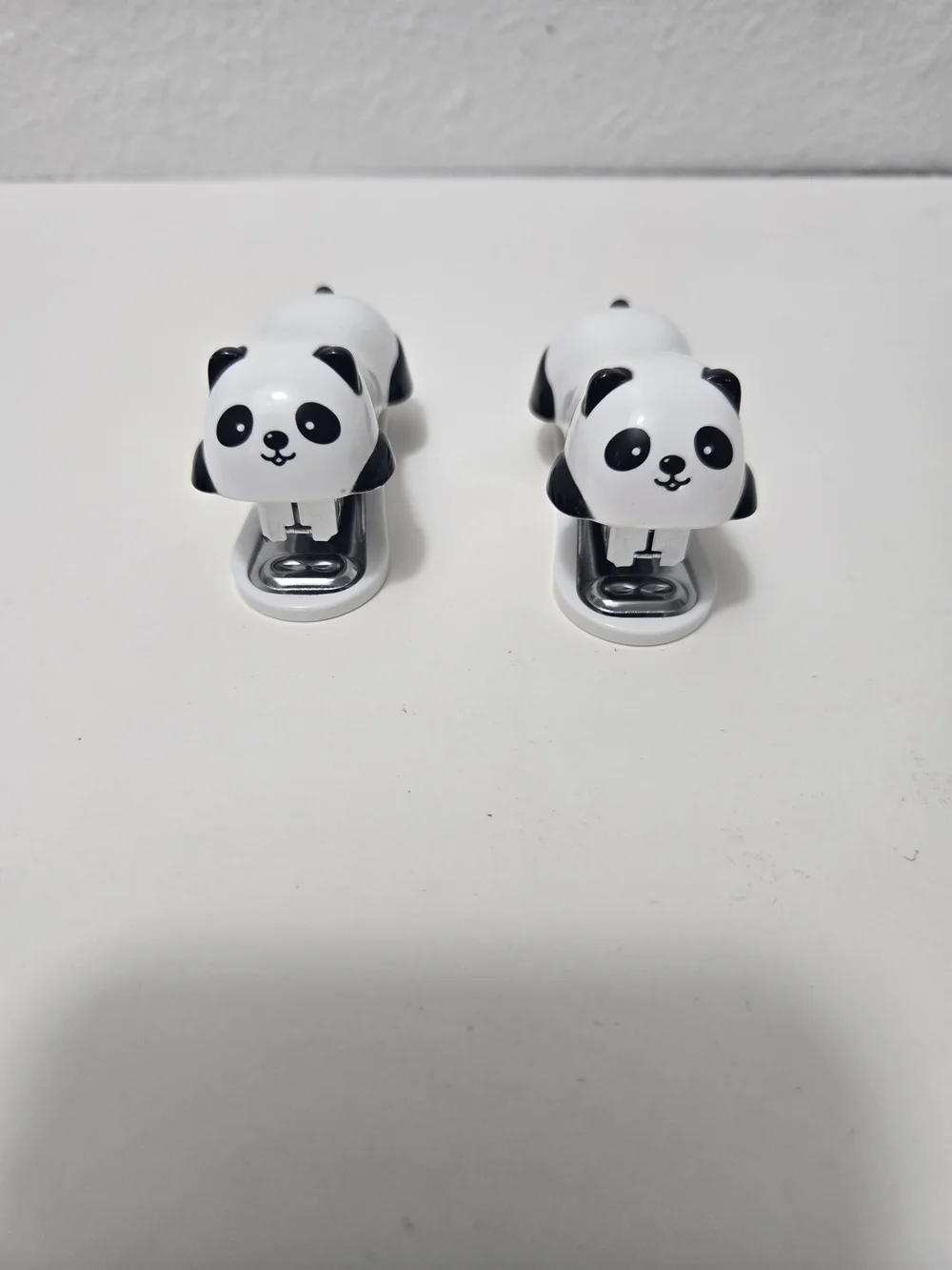 Panda Mini Staplers - Cute Black & White Desk Set (Pair)